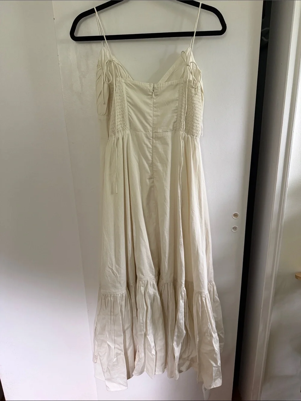 Abercrombie & Fitch Tie-strap Tiered Maxi Pearl Sundress Size Medium Petite NWT